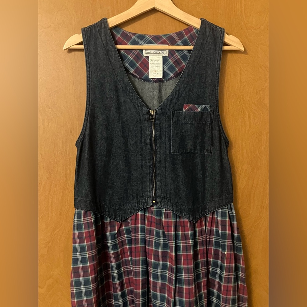 Jantzen Petite Women's Denim Sleeveless Backtie Dress Vintage 90's Size S/P